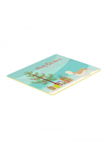 Dandie Dinmont Terrier Christmas Kitchen Mat Multicolour 11 x 11inch