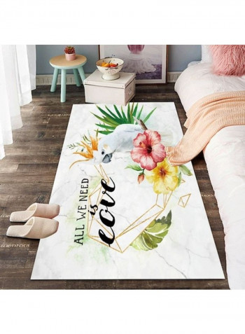 1-Piece Pastoral Style Flowers Print Rectangle Cozy Rug Multicolour 120x160cm