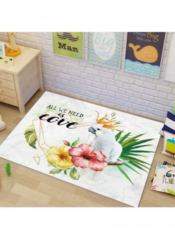 1-Piece Pastoral Style Flowers Print Rectangle Cozy Rug Multicolour 120x160cm