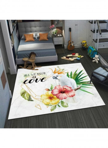 1-Piece Pastoral Style Flowers Print Rectangle Cozy Rug Multicolour 120x160cm