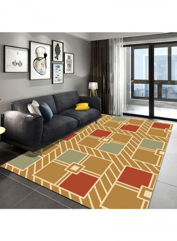 Colourblock Floor Rug Yellow/Red 120x160cm