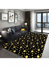Modern Style Classic Carpet Black/Yellow 120 x 160cm