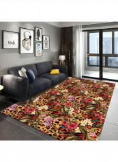 1-Piece Floral Patterned Modern Style Floor Carpet Multicolour 120x160cm