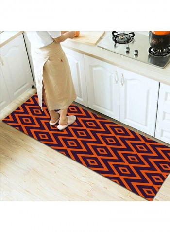 1 Piece Home Rug Geometric Pattern Anti-Skidding Classic Carpet Orange/Voilet 120x160cm