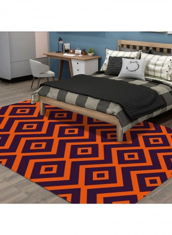 1 Piece Home Rug Geometric Pattern Anti-Skidding Classic Carpet Orange/Voilet 120x160cm