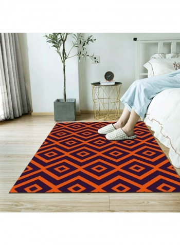 1 Piece Home Rug Geometric Pattern Anti-Skidding Classic Carpet Orange/Voilet 120x160cm