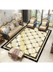European Style Simple Plaids Pattern Comfy Floor Rug Multicolour 120x160cm