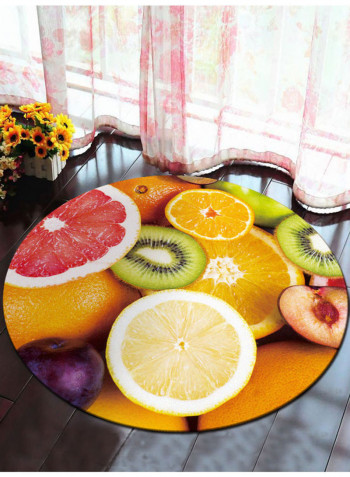 Lemons Printed Floor Mat Yellow/Green/Red 140x140cm