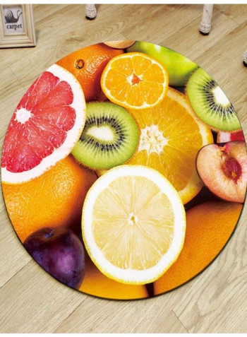 Lemons Printed Floor Mat Yellow/Green/Red 140x140cm