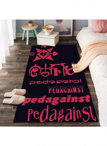 Printed Living Room Floor Rug Black/Pink 120x160cm