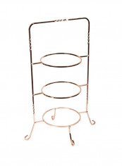 3-Tier Dessert Plate Rack Gold 18.5inch