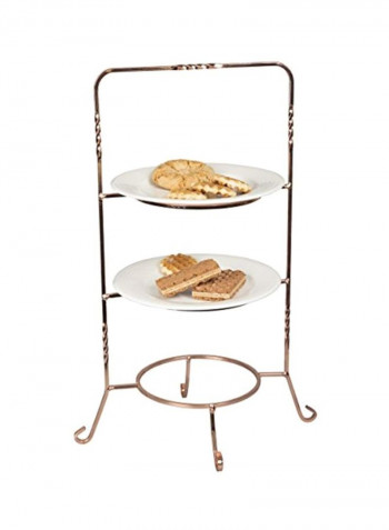 3-Tier Dessert Plate Rack Gold 18.5inch