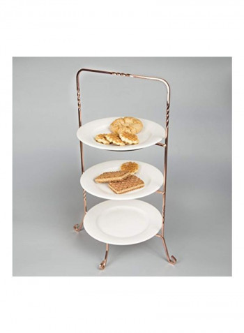 3-Tier Dessert Plate Rack Gold 18.5inch