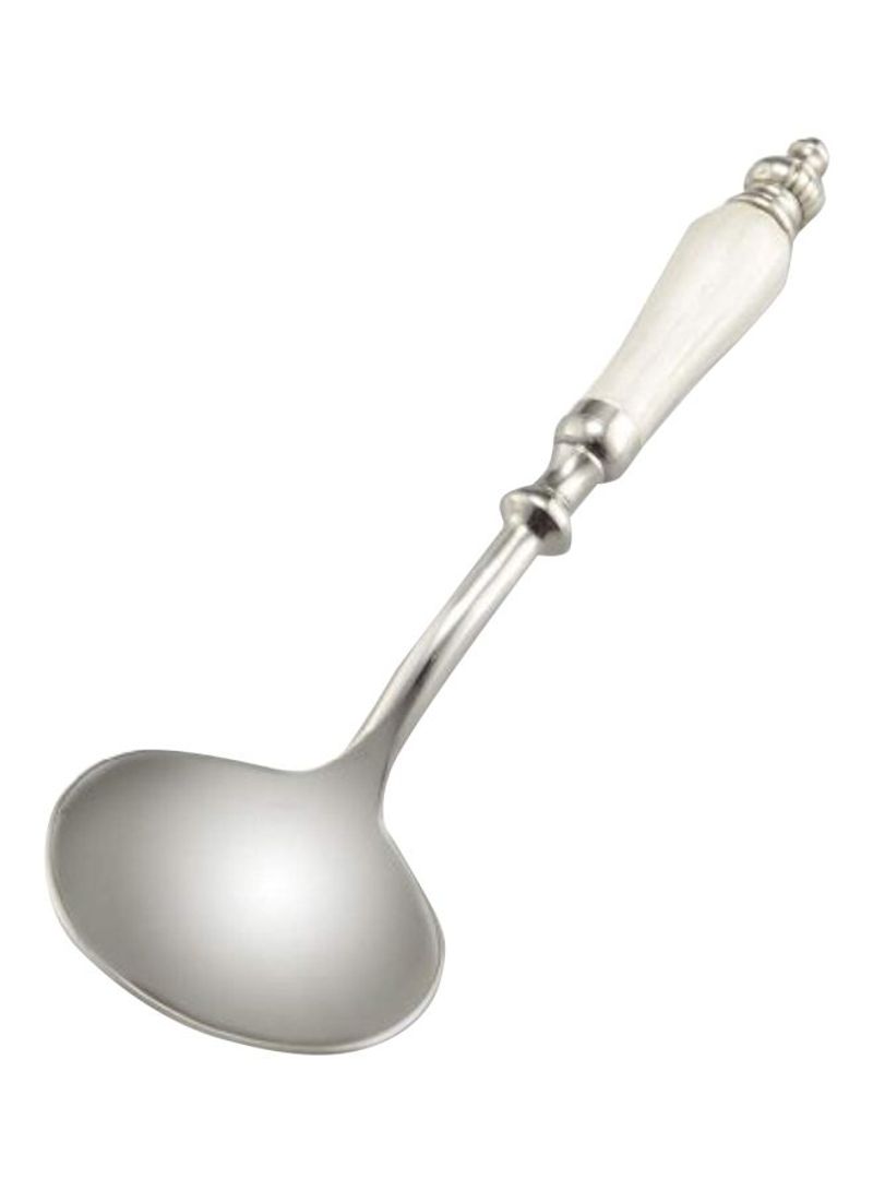 Stainless Steel Ladle Silver/White 7.5x2.25inch