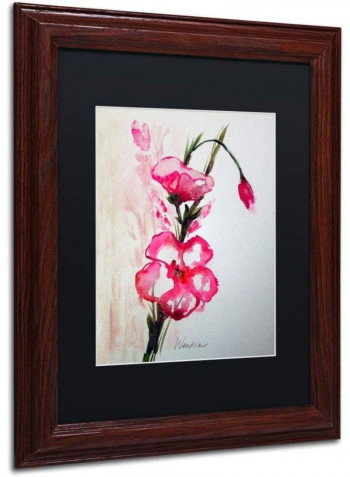 Bloom Wooden Frame Wall Art Pink/Green 11 x 14inch