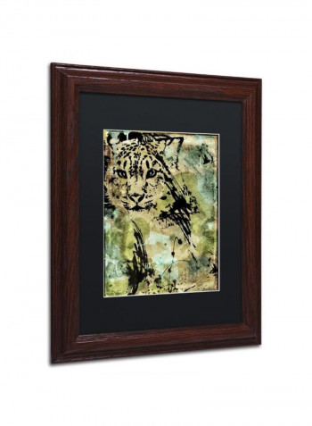 Leopard Ink Wooden Framed Wall Art Multicolour 11 x 14inch