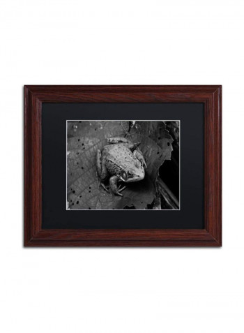 Northern Green Frog Wooden Frame Wall Art Black 11 x 14inch