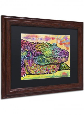 Crocodile Wooden Framed Wall Art Multicolour 11 x 14inch