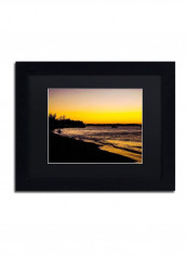 Deluxe Sunset Framed Wall Art Black/Yellow 11 x 14inch