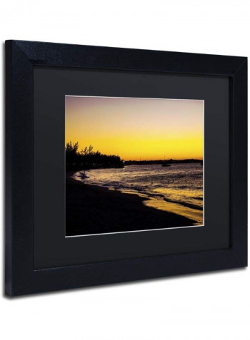 Deluxe Sunset Framed Wall Art Black/Yellow 11 x 14inch