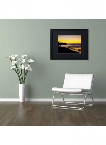 Deluxe Sunset Framed Wall Art Black/Yellow 11 x 14inch