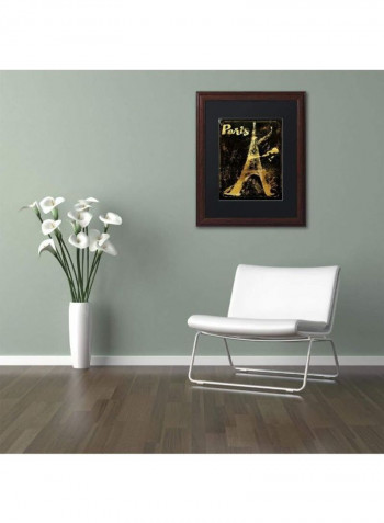 Gold Ornate Frame Eiffel Wooden Framed Wall Art Multicolour 11 x 11inch