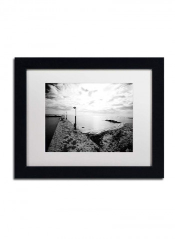 Icy Dock On The Bay Framed Wall Art Black/White 11 x 14inch