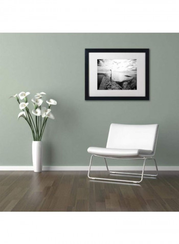 Icy Dock On The Bay Framed Wall Art Black/White 11 x 14inch