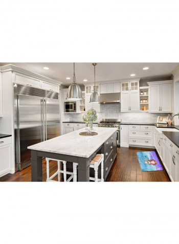 Brunette Mermaid Kitchen Mat Multicolour 11 x 14inch