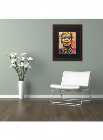 Frankenstein Wooden Framed Wall Art Multicolour 11 x 14inch