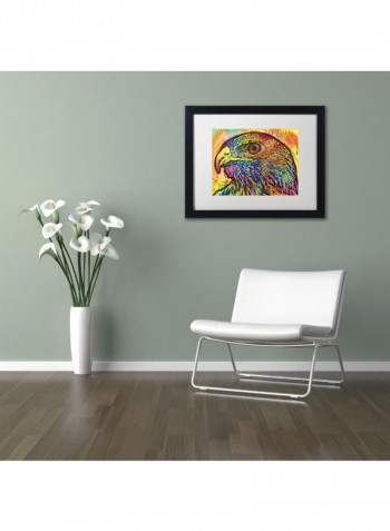 Hawk Framed Wall Art Multicolour 11 x 14inch