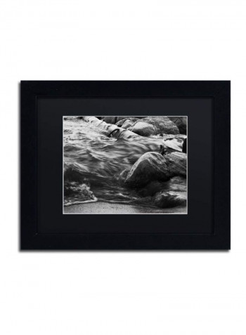 Lake Erie Waves Framed Wall Art Black/White 11 x 14inch