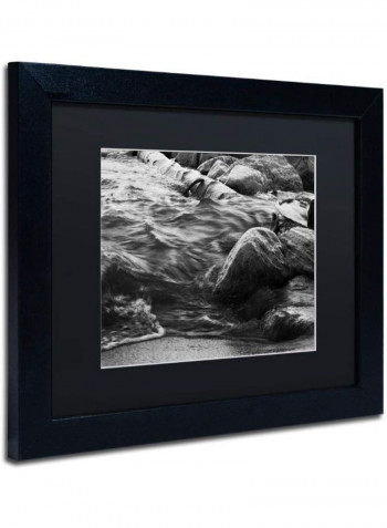 Lake Erie Waves Framed Wall Art Black/White 11 x 14inch