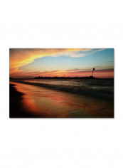 Lakeview Sunset Canvas Wall Art Multicolour 12 x 19inch