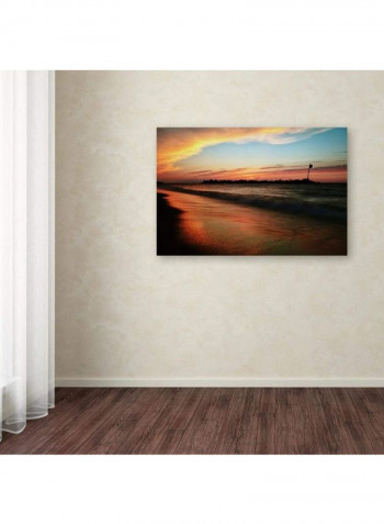 Lakeview Sunset Canvas Wall Art Multicolour 12 x 19inch