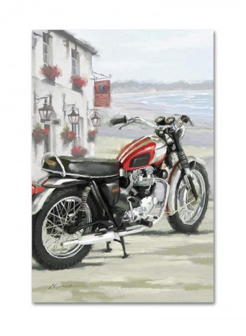 Motorbike Canvas Wall Art Multicolour 12 x 19inch
