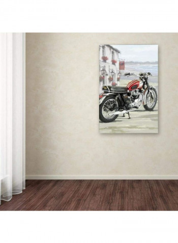 Motorbike Canvas Wall Art Multicolour 12 x 19inch