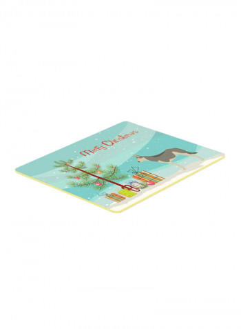 Saarloos Wolfdog Christmas Kitchen Mat Multicolour 11 x 14inch