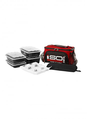Insulated Lunch Bag With Container Set Red/Black