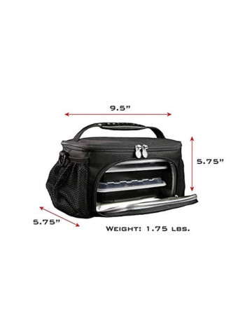 Insulated Lunch Bag With Container Set Red/Black