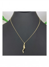 Horn Design Pendant Necklace Gold