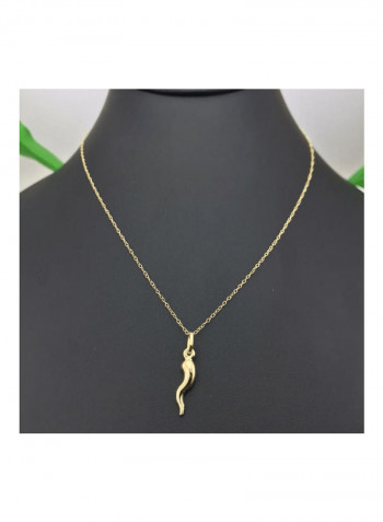 Horn Design Pendant Necklace Gold