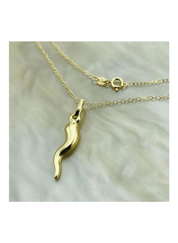 Horn Design Pendant Necklace Gold