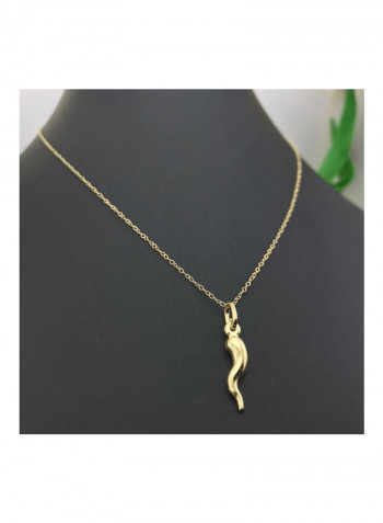 Horn Design Pendant Necklace Gold