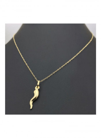 Horn Design Pendant Necklace Gold