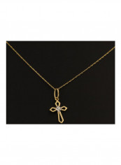 18K Real Gold Cross Necklace Gold