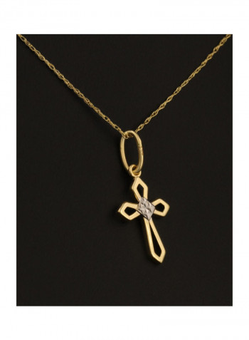 18K Real Gold Cross Necklace Gold
