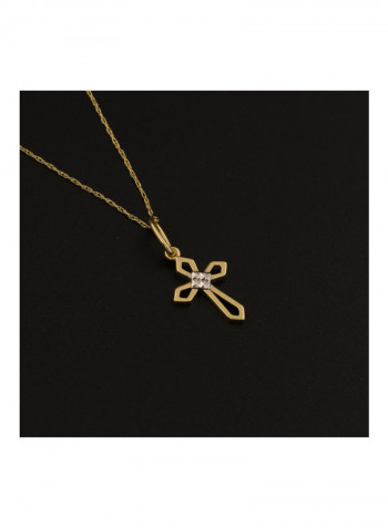 18K Real Gold Cross Necklace Gold
