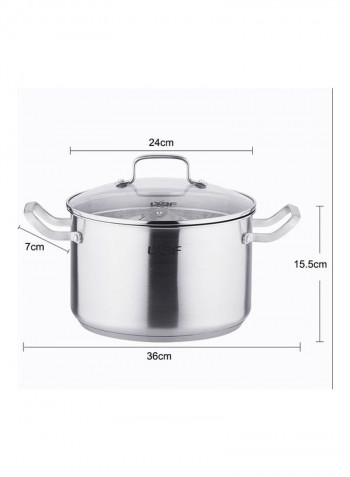 Pasta Cooking Pot Silver 34 x 18 x 26cm