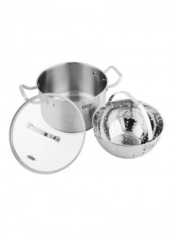 Pasta Cooking Pot Silver 34 x 18 x 26cm